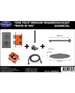Best Design One Pack regendoucheset Moya M 300 inbouw gunmetal