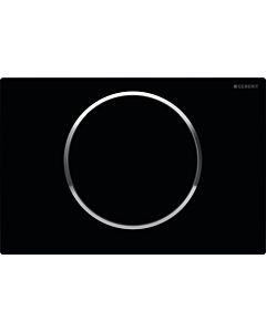 Geberit bedieningsplaat Sigma10 zwart glanschroom-ring